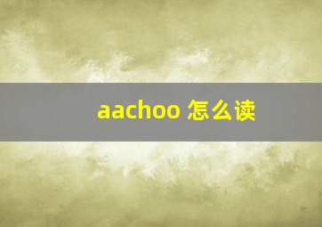 aachoo 怎么读